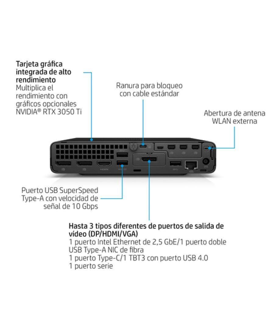 HP Elite Mini 800 G9 Intel® Core™ i7 i7-13700 16 GB DDR5-SDRAM 512 GB SSD Windows 11 Pro Mini PC Negro