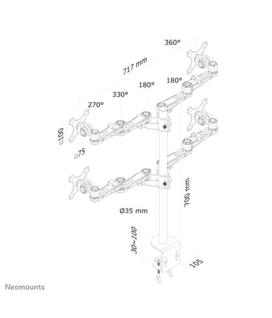 Neomounts Soporte de escritorio para monitor