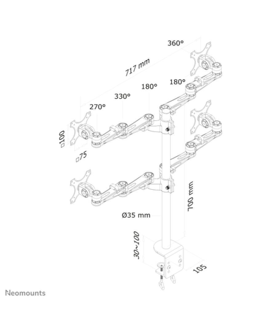 Neomounts Soporte de escritorio para monitor