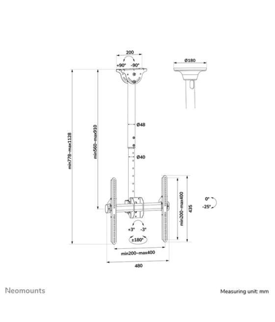 Neomounts Soporte de techo para TV