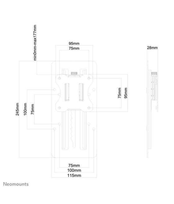 Neomounts adaptador ajustable