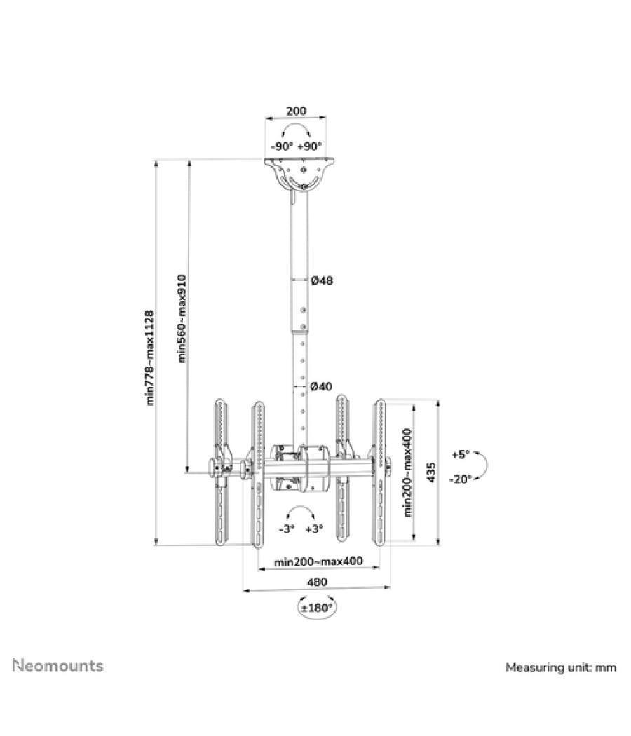 Neomounts Soporte de techo para TV