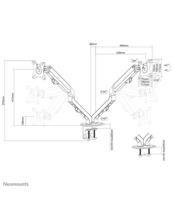 Neomounts Soporte de escritorio para pantalla plana