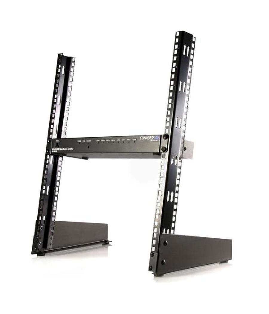 StarTech.com Rack Armario Bastidor Abierto de Escritorio Desktop Sobremesa de 2 Columnas 12U 0,5m Negro