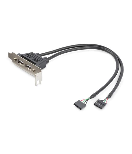 StarTech.com Cabezal Bracket Perfil Bajo de 2 puertos USB 2.0 con conexión a Placa Base 2x IDC5 - Low Profile
