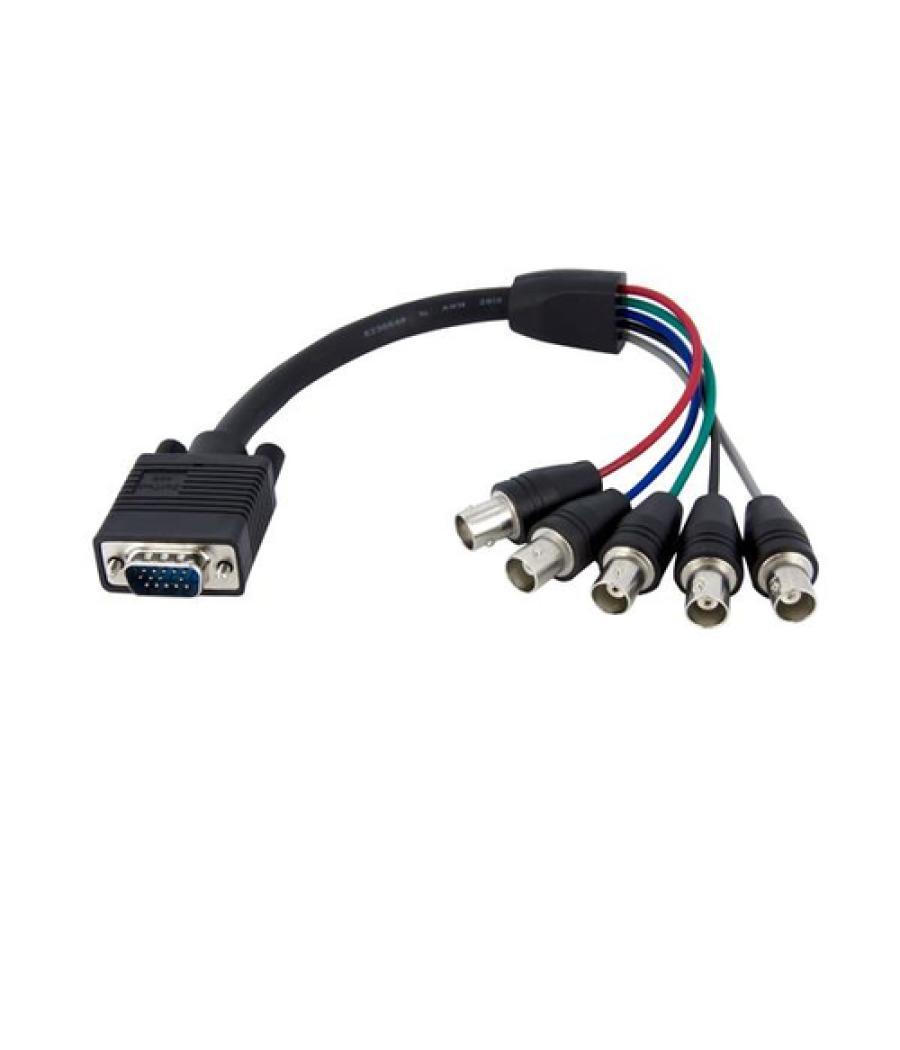 StarTech.com Cable de 30 cm Coaxial para Monitor HD15 VGA a 5 BNC RGBHV - Macho a Hembra