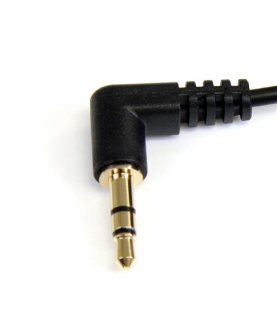 StarTech.com Cable de Audio Estéreo 3,5mm Delgado de Ángulo Recto de 1 pie - M/M