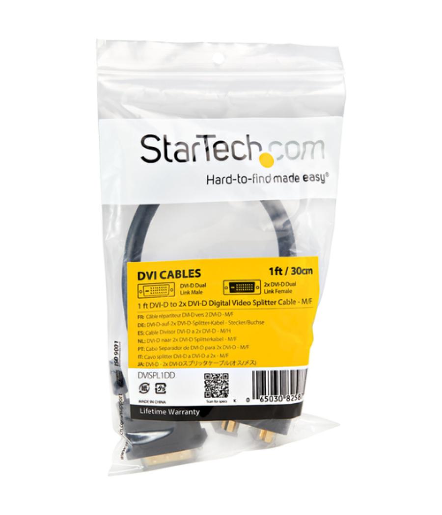 StarTech.com Cable Duplicador Divisor de Vídeo DVI-D de 2 Puertos Salidas Compacto - Bifurcador