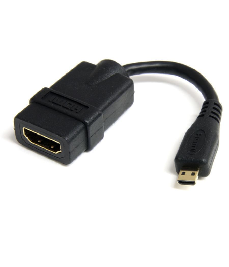 StarTech.com Adaptador Micro HDMI a HDMI - Vídeo 4K 30Hz -Cable Adaptador Dongle Micro HDMI Tipo D de Alta Velocidad a HDMI 1.4 