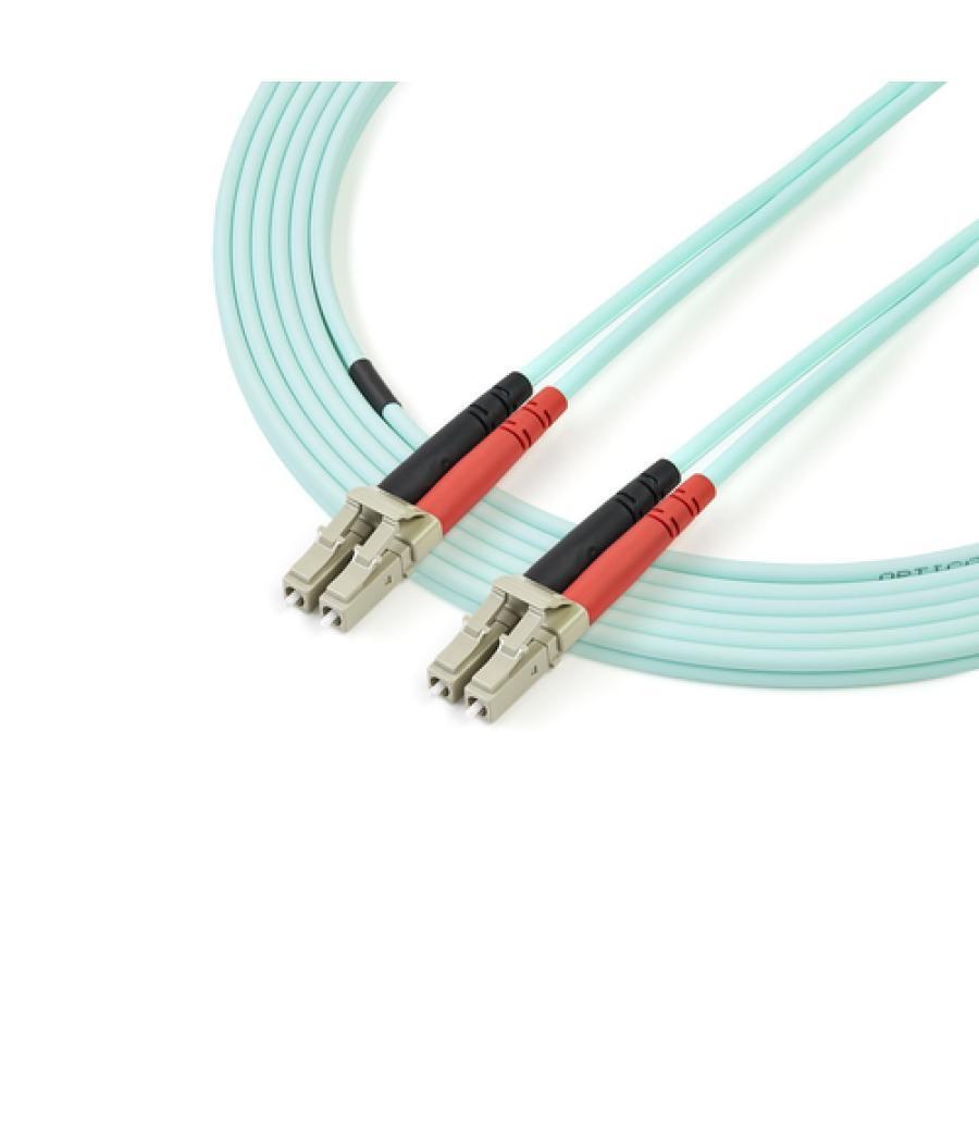 StarTech.com Cable de Fibra Óptica LC a LC de 2m Dúplex Multimodo 50/125 LSZH de 10Gb - Aqua