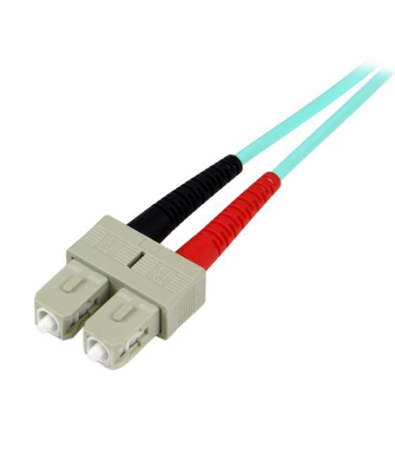 StarTech.com Cable de 2m de Fibra Óptica Multimodo OM3 LC a SC UPC - Full Duplex 50/125µm - para Redes de 100G - LOMMF/VCSEL - P