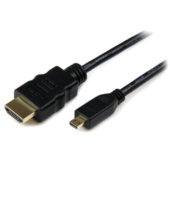 StarTech.com Cable de 1m Micro HDMI a HDMI con Ethernet - Vídeo de 4K a 30Hz - Cable Adaptador Conversor Micro HDMI Tipo D de al