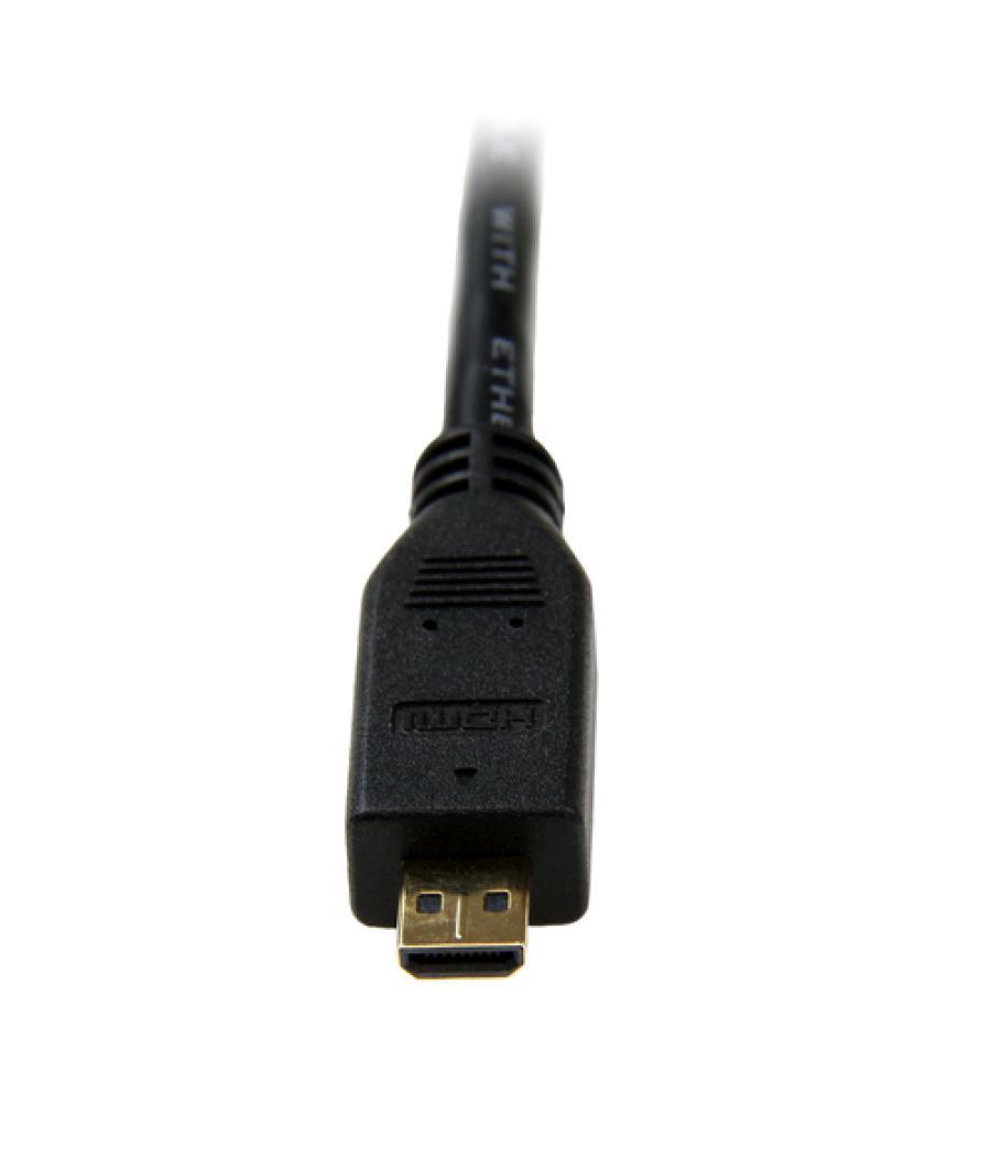 StarTech.com Cable de 1m Micro HDMI a HDMI con Ethernet - Vídeo de 4K a 30Hz - Cable Adaptador Conversor Micro HDMI Tipo D de al