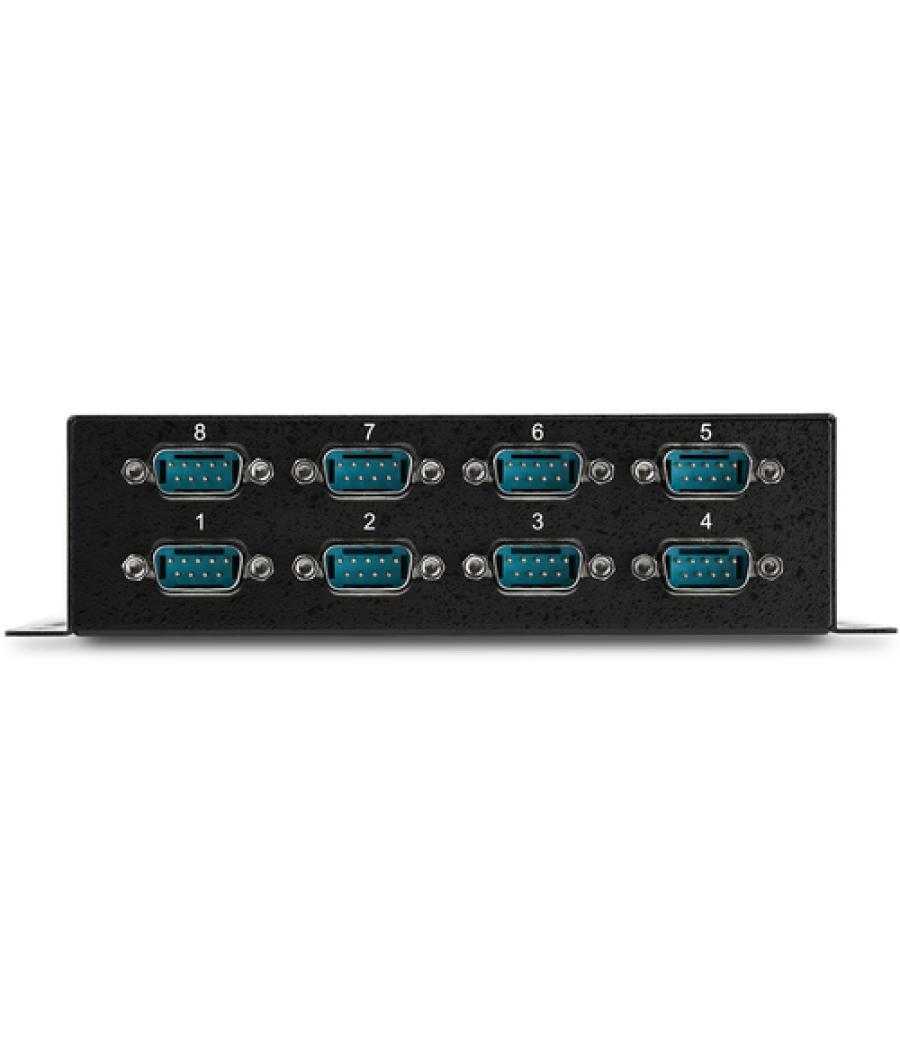 StarTech.com Adaptador Hub Concentrador USB a 8 Puertos Serie RS232 Industrial Montaje en Pared Riel DIN