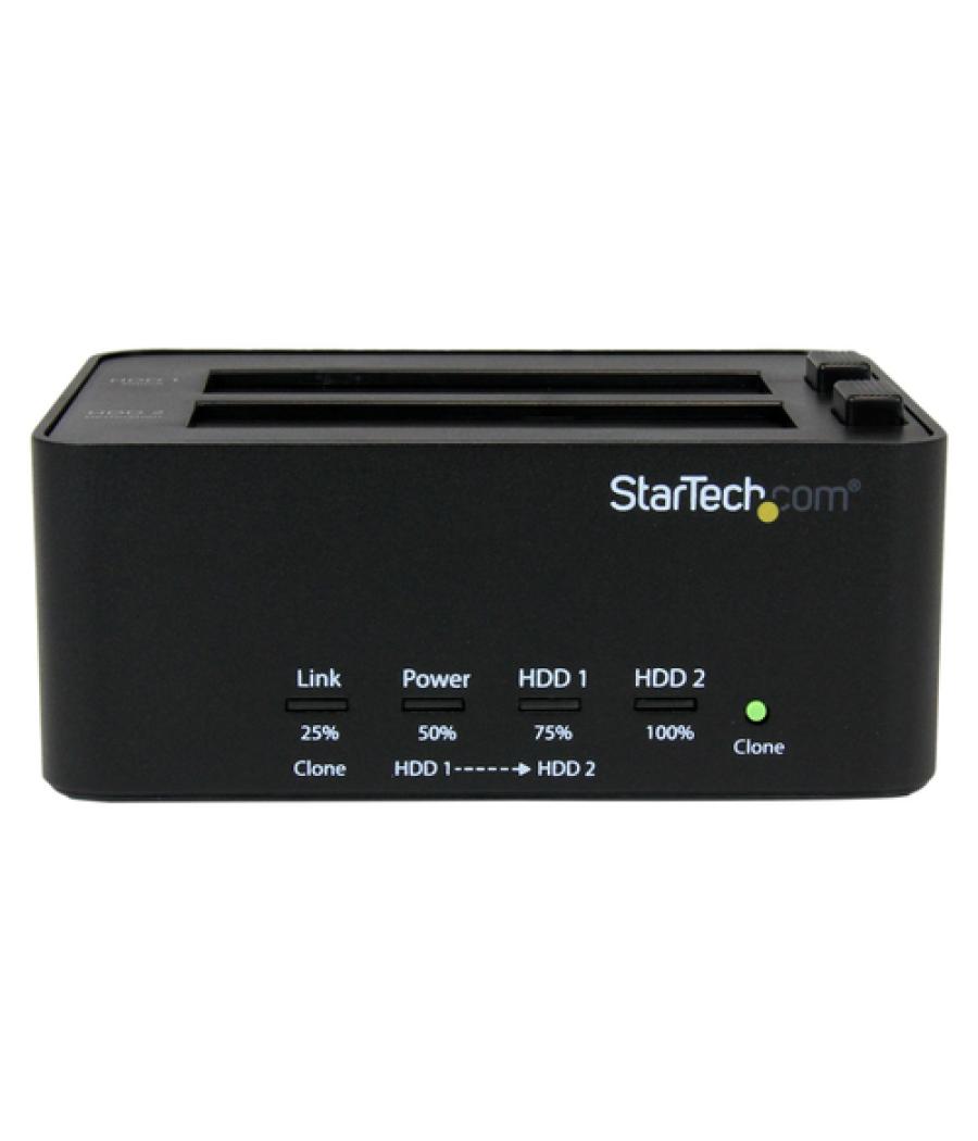 StarTech.com Duplicador y Borrador de Discos Duros de 2 Bahías - Clonador Copiador Autónomo de Discos Duros SATA - Docking Stati