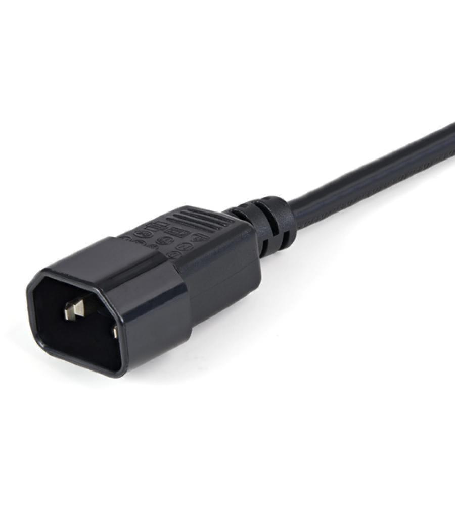 StarTech.com Cable de 1m de Extensión de Alimentación, C14 a C13, 10A 125V, 18AWG, Alargador de Cable de Corriente de Ordenador,