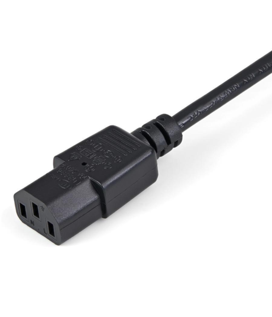 StarTech.com Cable de 1m de Extensión de Alimentación, C14 a C13, 10A 125V, 18AWG, Alargador de Cable de Corriente de Ordenador,