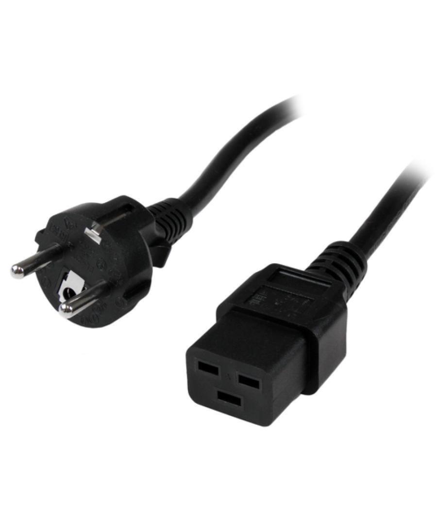 StarTech.com Cable de 2m de Alimentación de Ordenador, 16AWG, EU Schuko a C19, 16A 250V, Cable de Alimentación de Repuesto, Impr