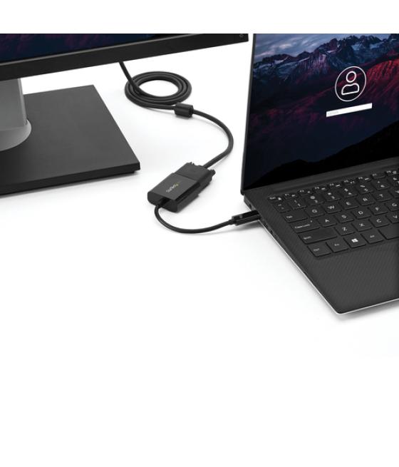 StarTech.com Adaptador USB C a VGA - Negro - 1080p - Convertidor de Vídeo para su MacBook Pro - Dongle de Pantalla USB Tipo C a 