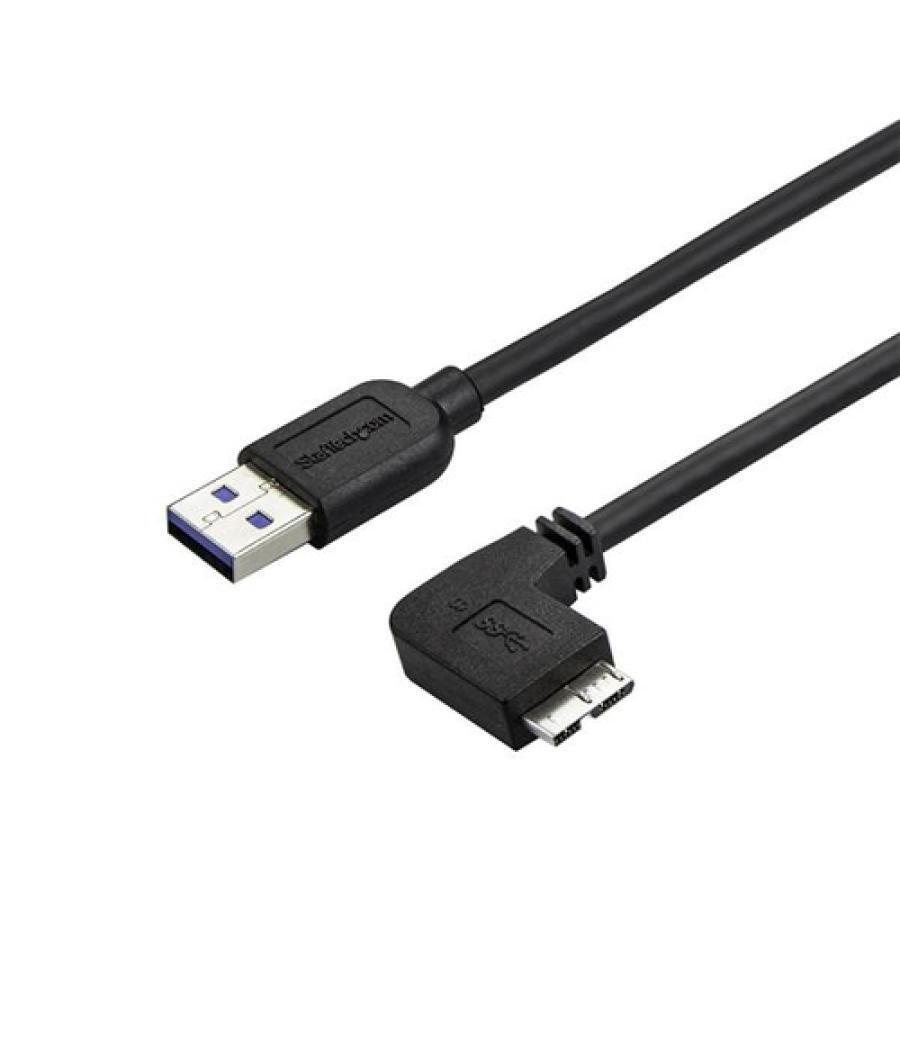 StarTech.com Cable delgado de 0,5m Micro USB 3.0 acodado a la derecha a USB A