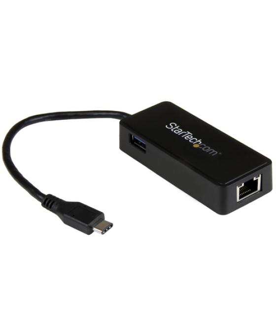 StarTech.com Adaptador de Red Gigabit USB-C con Puerto USB Extra - Negro