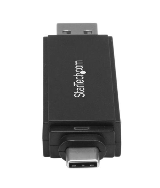 StarTech.com Lector Grabador USB 3.0 USB-C Tipo C y USB-A de Tarjetas de Memoria Flash SD Micro SD Alimentado por USB