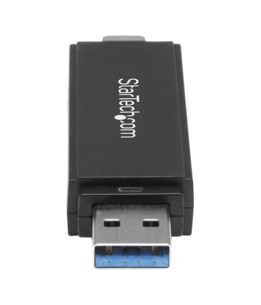 StarTech.com Lector Grabador USB 3.0 USB-C Tipo C y USB-A de Tarjetas de Memoria Flash SD Micro SD Alimentado por USB
