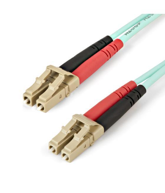 StarTech.com Cable de 5m de Fibra Óptica Multimodo LC/UPC a LC/UPC OM4 - 50/125µm - Fibra LOMMF/VCSEL - Redes de 100G - Cable LS