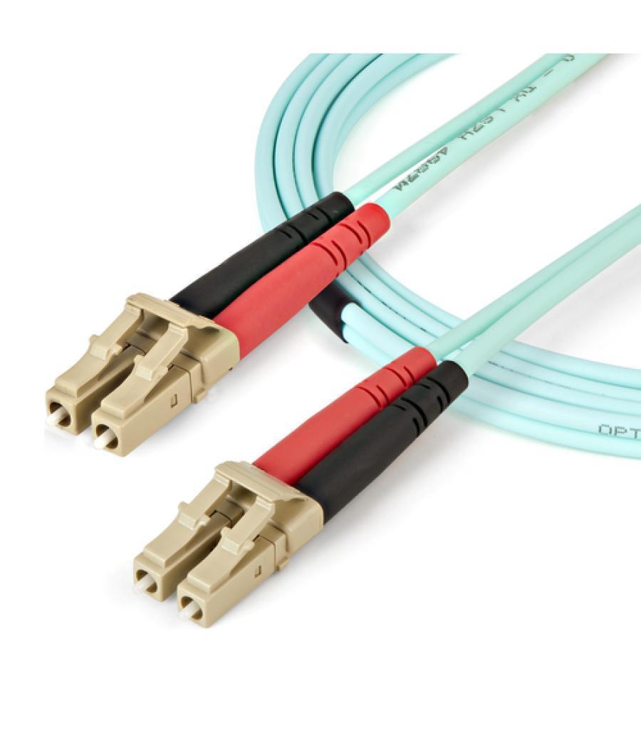 StarTech.com Cable de 5m de Fibra Óptica Multimodo LC/UPC a LC/UPC OM4 - 50/125µm - Fibra LOMMF/VCSEL - Redes de 100G - Cable LS