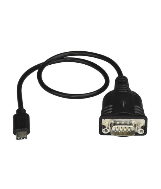 StarTech.com Adaptador Cable de 40cm USB-C a Serie - Cable Conversor USB TipoC a Serie DB9 RS232 - Cable USBC Serial para PLCs, 