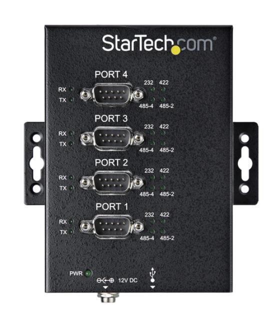 StarTech.com Adaptador Hub Serie RS232/RS485/RS422 a 4 puertos USB - Convertidor Ladrón USB 2.0 a Serial DB9 - IP30 - de Montaje