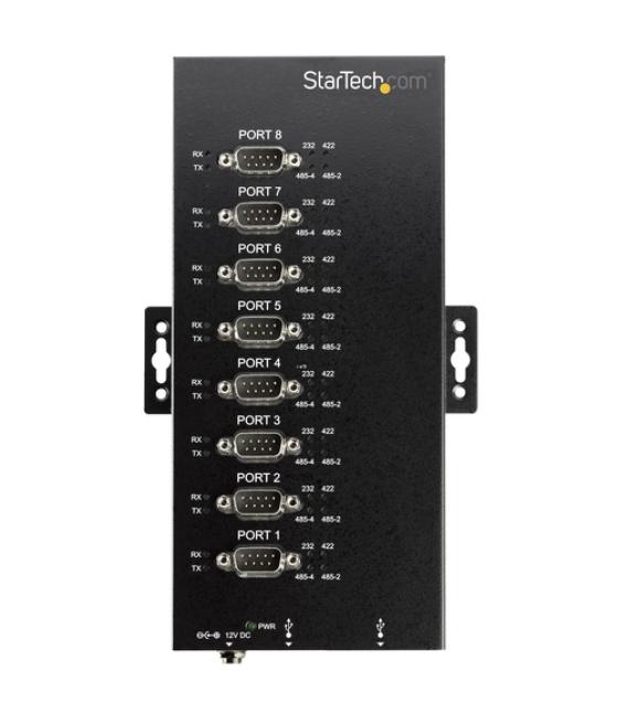 StarTech.com Adaptador Hub Serie de 8 Puertos USB a RS232/RS485/RS422 - Ladrón Industrial Convertidor USB 2.0 a DB9 Serial - IP3