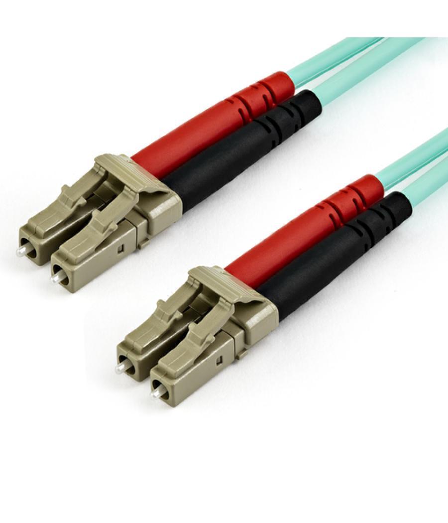 StarTech.com Cable de 1m de Fibra Óptica Multimodo LC/UPC a LC/UPC OM4 - 50/125µm - Fibra LOMMF/VCSEL - Redes de 100G - Cable LS
