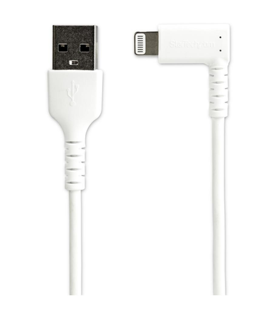 StarTech.com Cable Resistente USB-A a Lightning de 1 m - Blanco -Acodado en un Ángulo de 90° a la Derecha - Cable de Carga y Sin