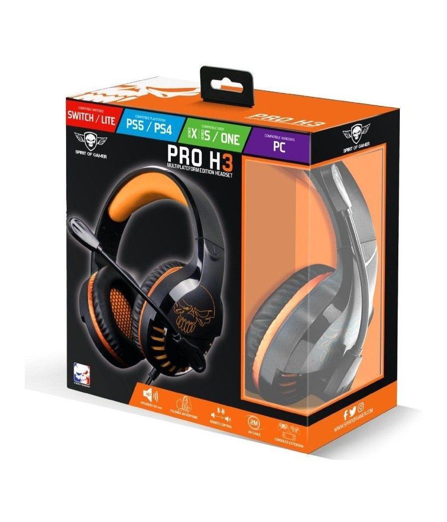 Auriculares gaming con micrófono spirit of gamer pro-h3 multiplataforma edition/ jack 3.5/ naranja - Imagen 5