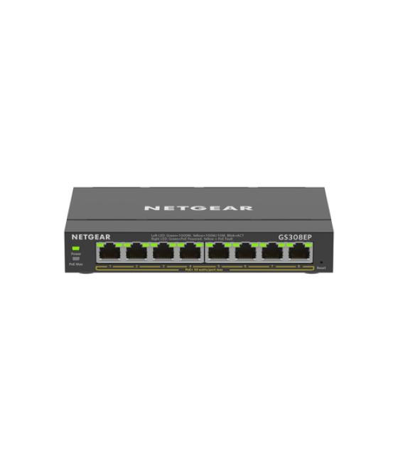 NETGEAR 8-Port Gigabit Ethernet PoE+ Plus Switch (GS308EP) Gestionado L2/L3 Gigabit Ethernet (10/100/1000) Energía sobre Etherne