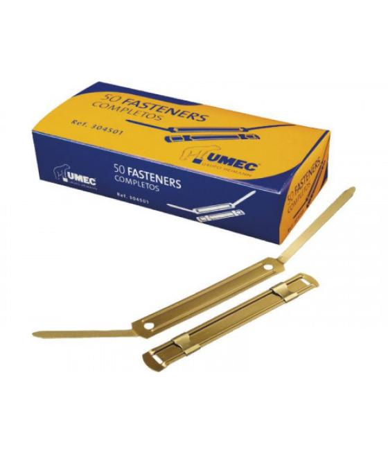 Caja 100 fastener metal dorado u304401 umec