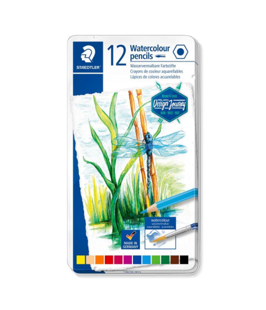 Estuche metálico con 12 lápices, colores surtidos staedtler 146c m12