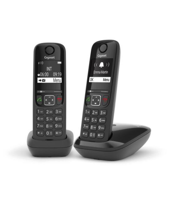 Gigaset as690 duo teléfono dect/analógico identificador de llamadas negro