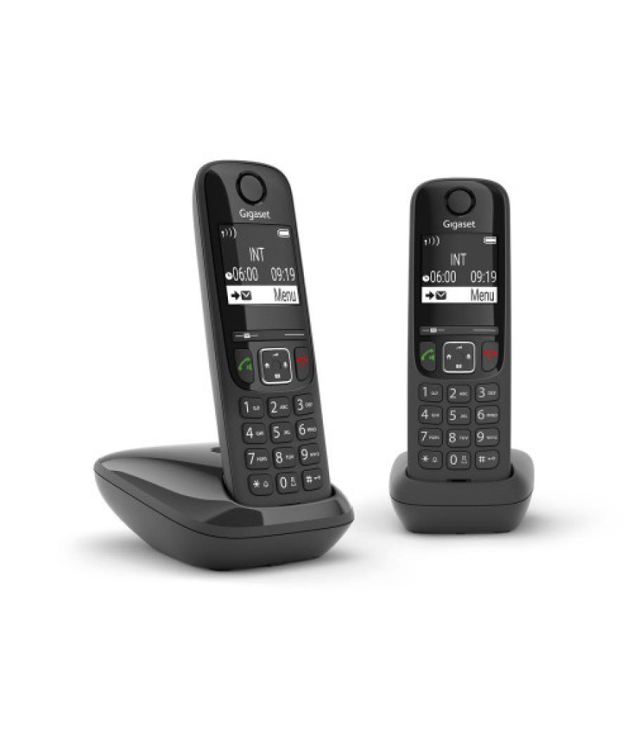 Gigaset as690 duo teléfono dect/analógico identificador de llamadas negro