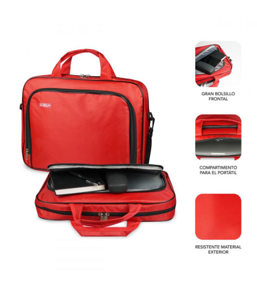 Subblim maletín ordenador oxford laptop bag 15,4-16" red