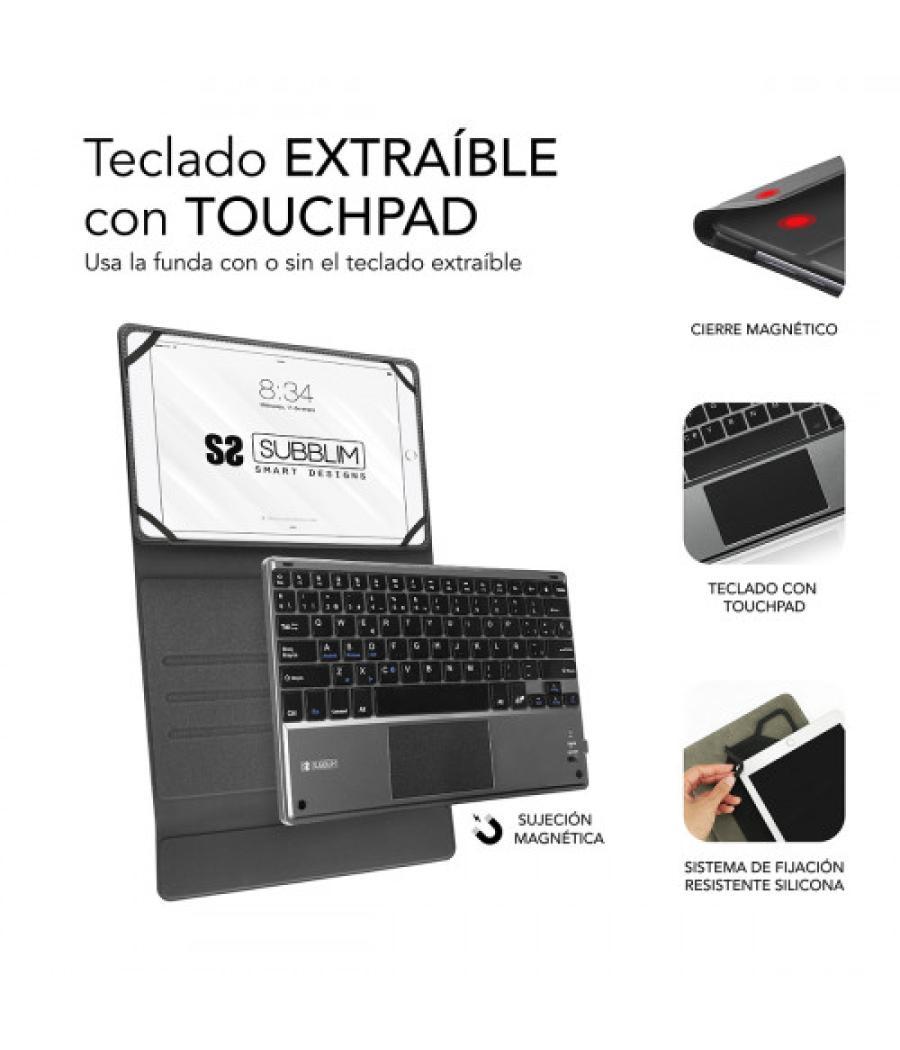 Subblim funda con teclado keytab pro bluetooth 10,1" touchpad black