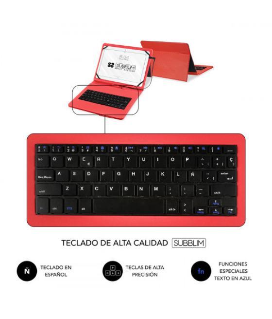 Subblim funda con teclado micro usb - usb c keytab pro usb 10,1" red