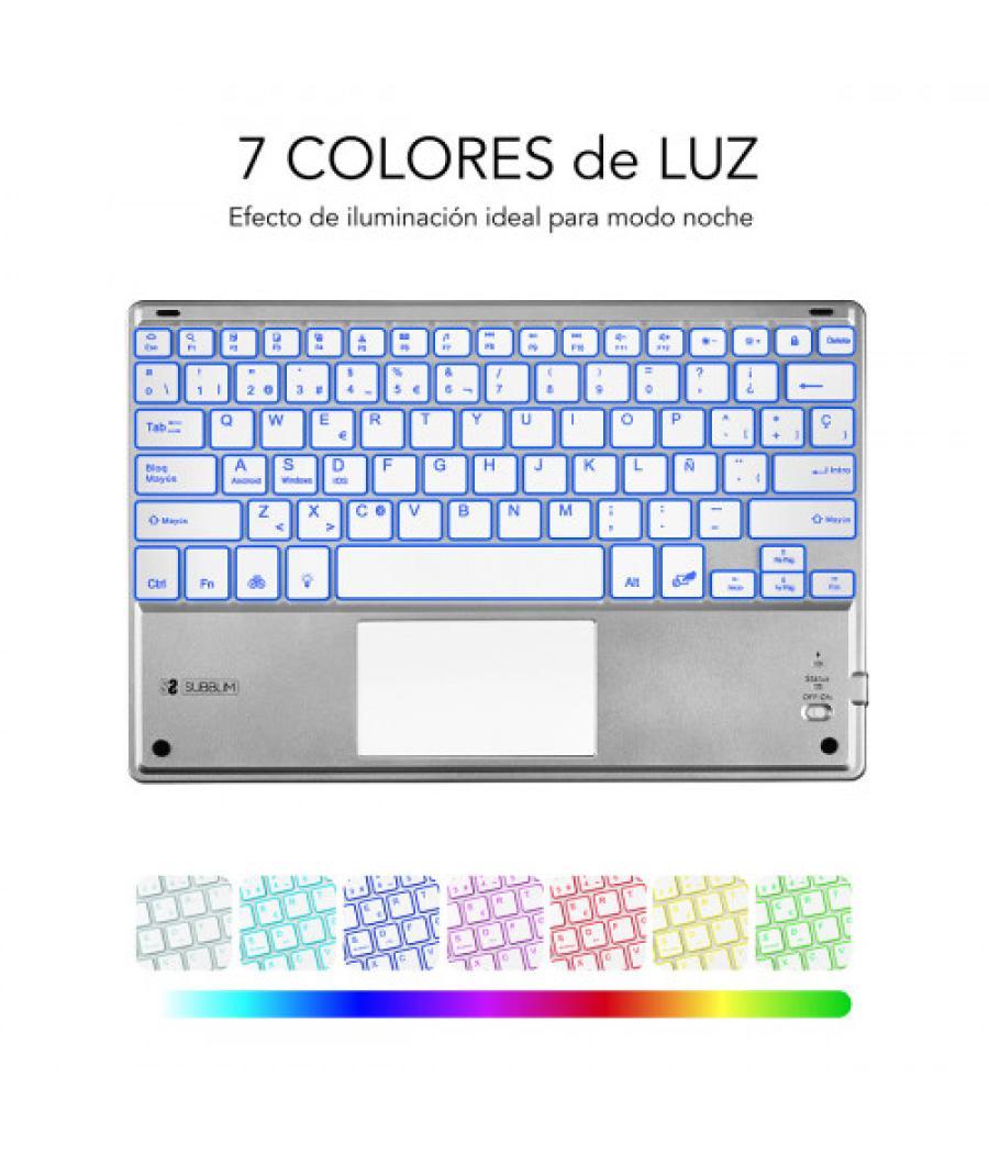 Subblim teclado bluetooth smart backlit bt keyboard touchpad silver