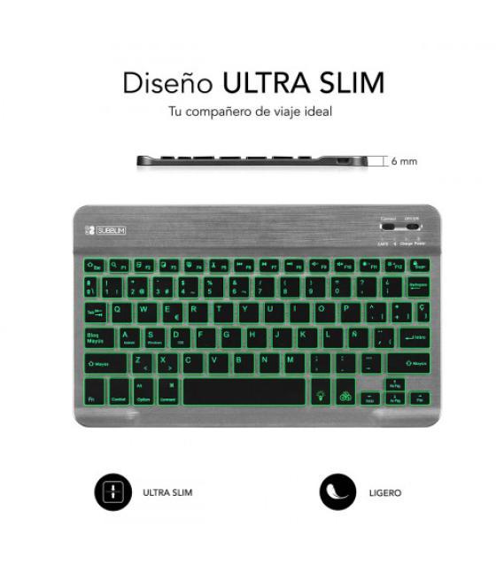 Subblim teclado retroiluminado bluetooth smart backlit bt keyboard grey