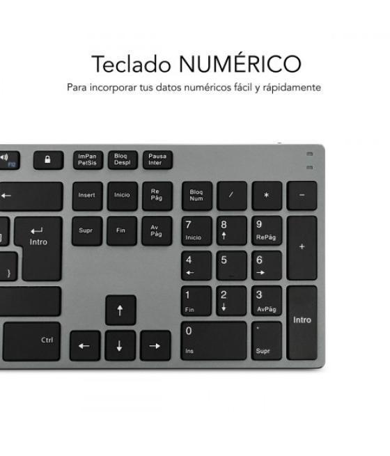 Subblim teclado wireless bluetooth aluminio advance extended grey