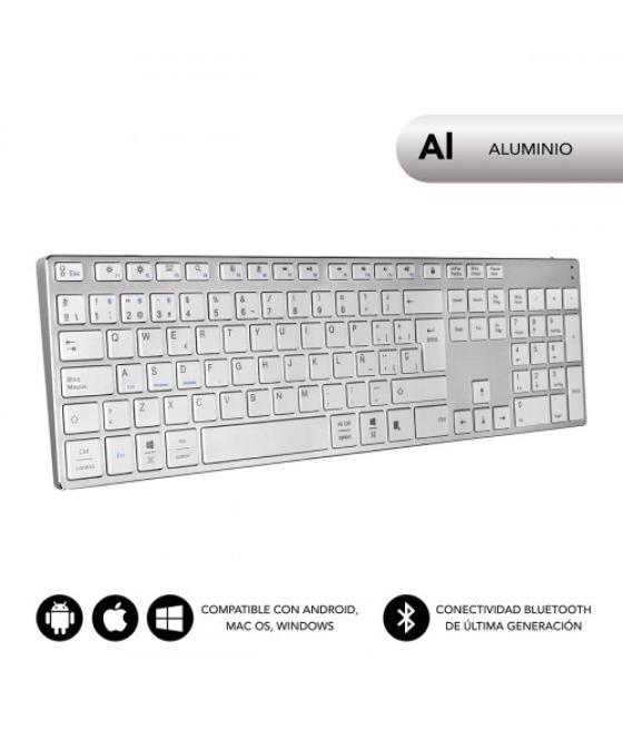 Subblim teclado wireless bluetooth aluminio advance extended silver