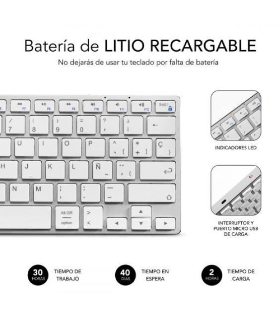 Subblim teclado wireless bluetooth aluminio advance compact silver