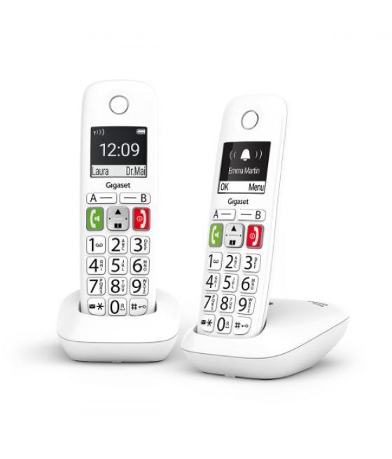 Gigaset e290 duo teléfono dect/analógico identificador de llamadas blanco
