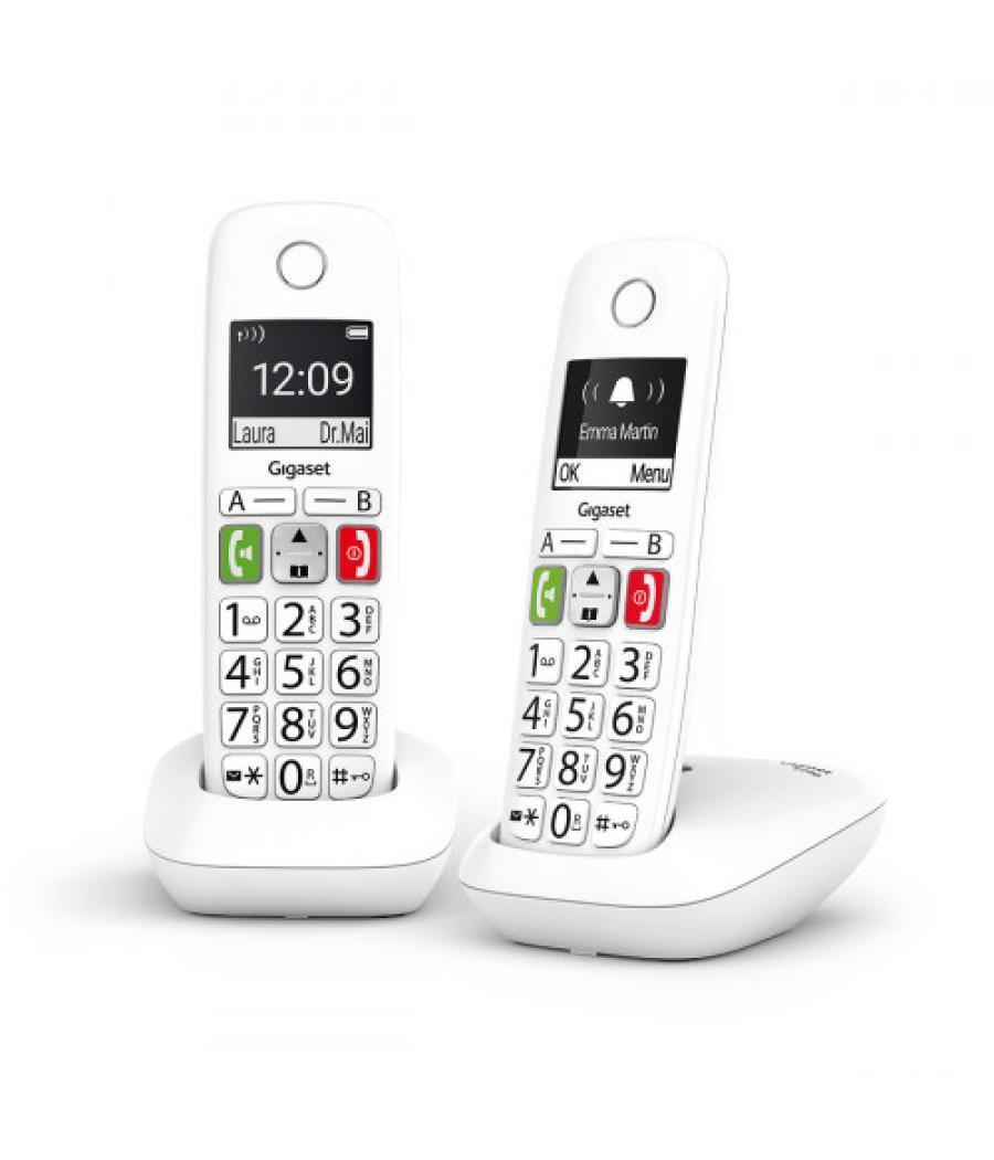 Gigaset e290 duo teléfono dect/analógico identificador de llamadas blanco
